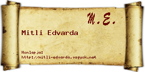 Mitli Edvarda névjegykártya